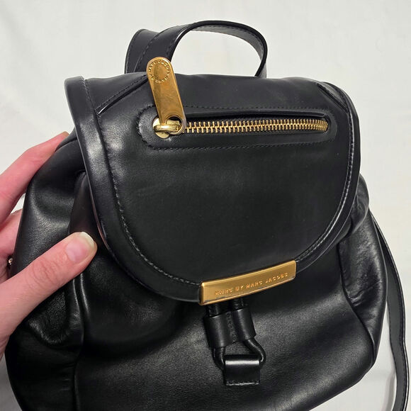 Marc by Marc Jacobs Black Leather Mini Backpack Gold Hardware M0006581 main image 7